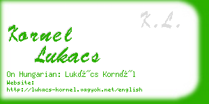 kornel lukacs business card